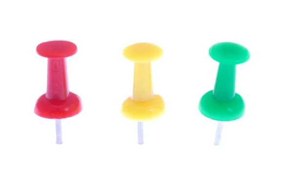 Drei farbige Pins — Stockfoto