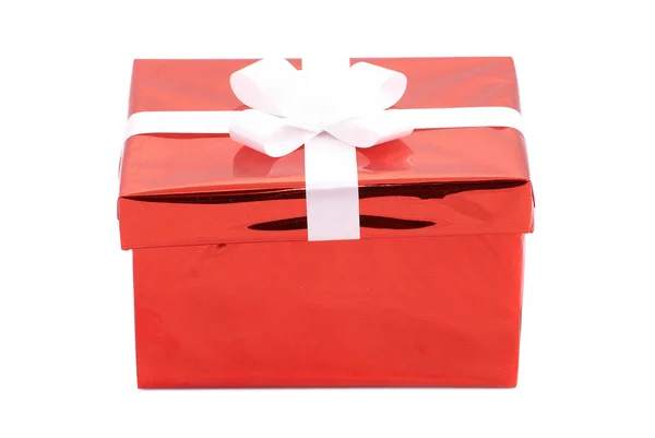 Červená dárková krabice — Stock fotografie