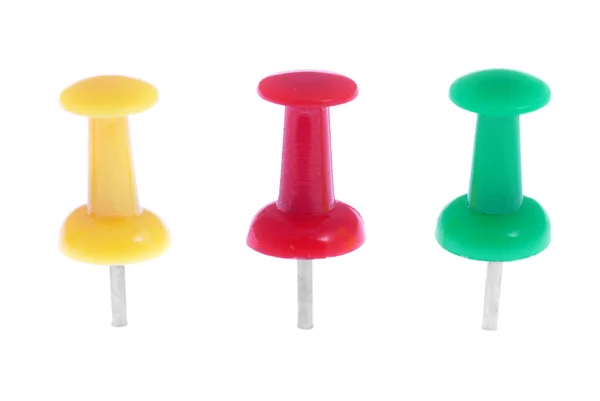 Drie gekleurde pinnen — Stockfoto