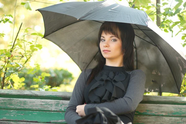 Beautiful girl with umbrella — Stock Photo, Image