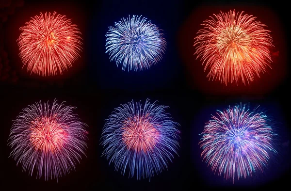 stock image Six beautiful fireworks