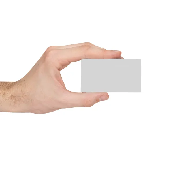 Gray card blank in a hand — Stock Photo, Image