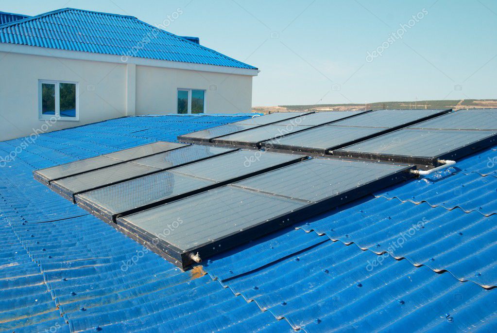 Solar Water Heating System Stock Photo Dovapi 1665068