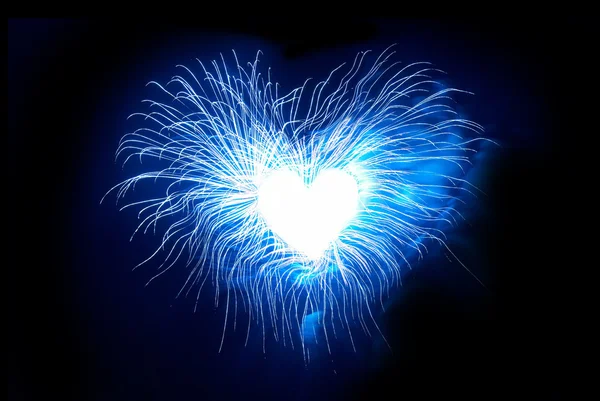 Heart from fireworks — Stock Photo, Image