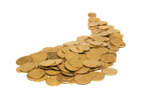 Cesta zlatých mincí — Stock fotografie