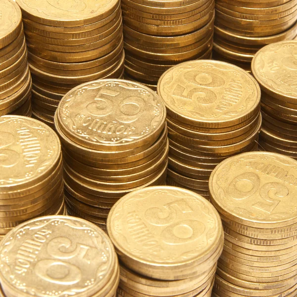 Stack av gyllene mynt — Stockfoto