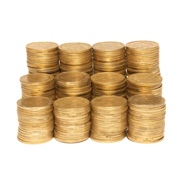 Stoh zlatých mincí — Stock fotografie