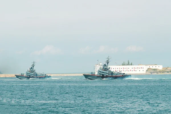 Russisch oorlogsschip — Stockfoto