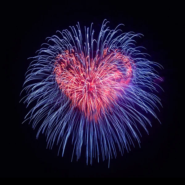 Hart vanuit fireworks — Stockfoto