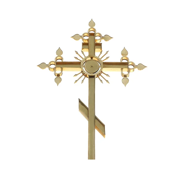 Cruz ortodoxa de oro — Foto de Stock