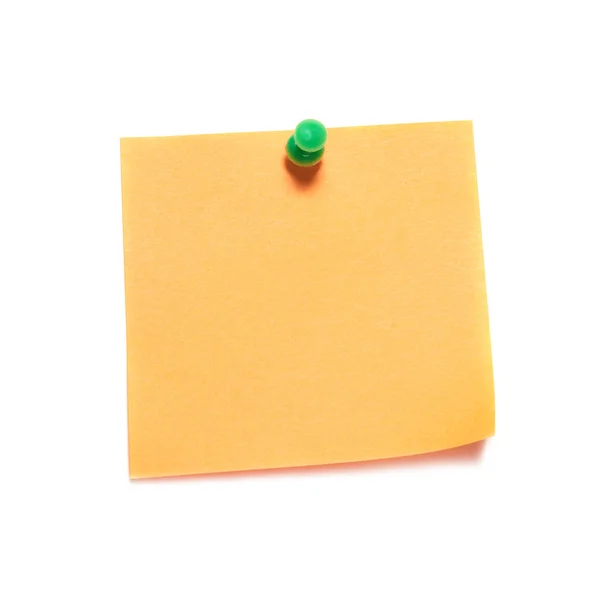 Orange note with tack — Stock Photo, Image