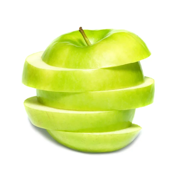 Plátky zelené jablko — Stock fotografie
