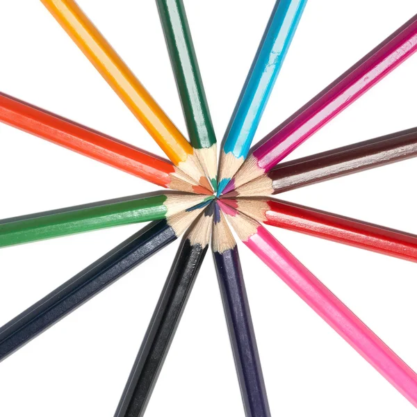 Stock image Circle of colored pencils