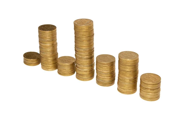 Diagram över gyllene mynt — Stockfoto