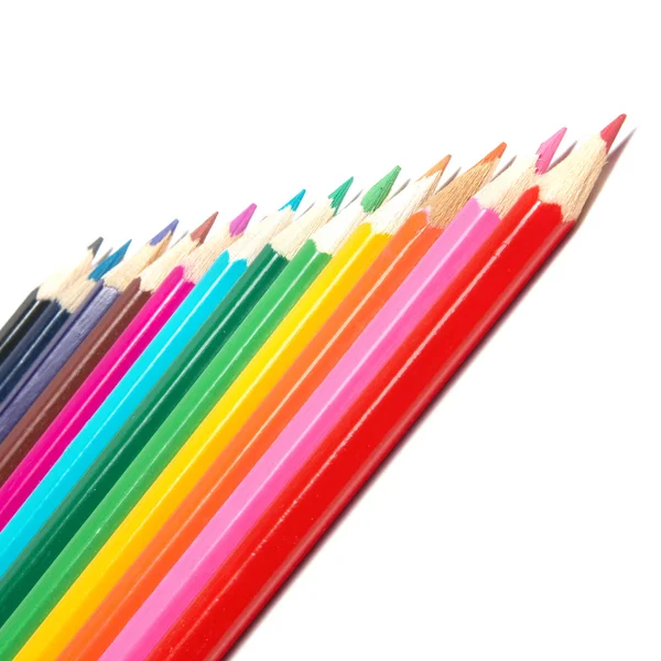 Raw of colored pencils — Stock Photo, Image