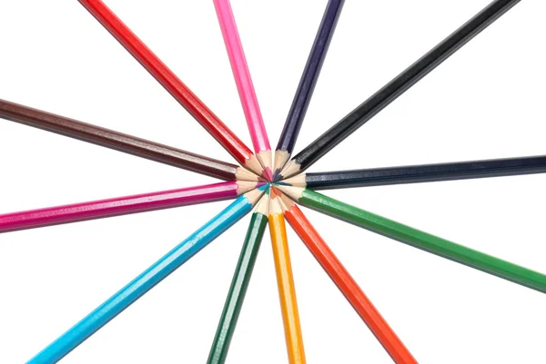 stock image Circle of colored pencils