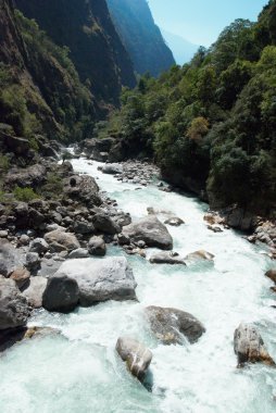 Marsyangdi river, Tibet. clipart