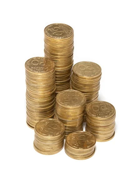 Kolom van gouden munten — Stockfoto