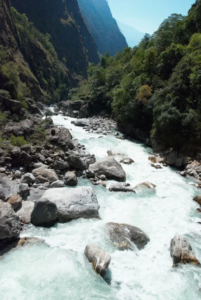 Marsyangdi řeka, tibet. — Stock fotografie