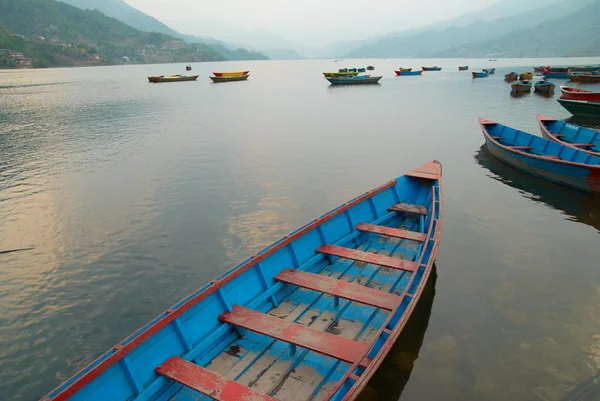 stock image Wooden boats on the lake