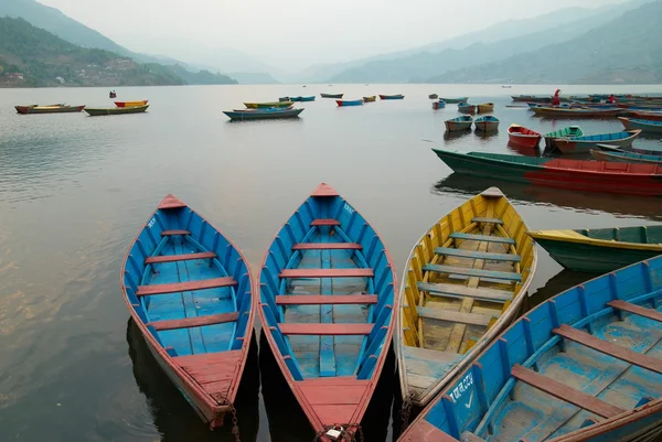 stock image Wooden boats on the lake