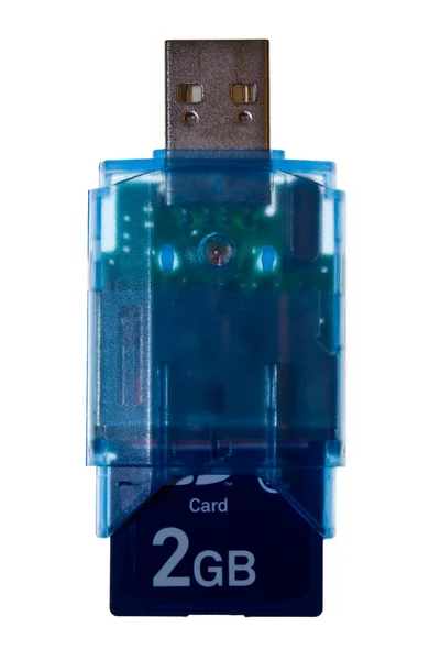 USB-kortlæser - med SD-kort monteret - Stock-foto