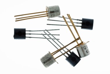 Transistors on white clipart