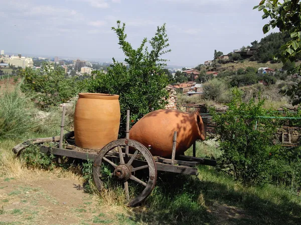 Ősi grúz kancsó bor — Stock Fotó