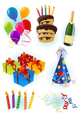 Birthday objects clipart