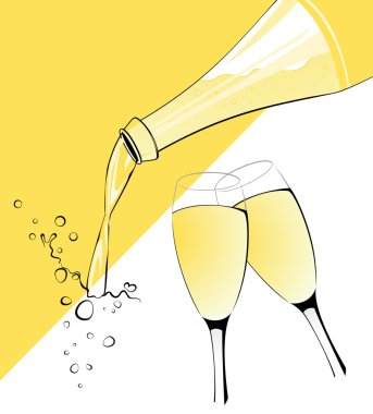 Glass of champagne clipart