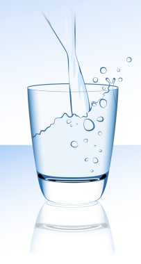 Glass with blue water clipart