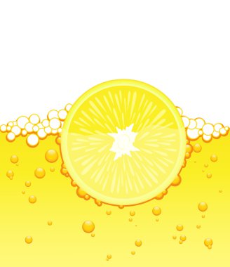 Lemon slice in the juice clipart