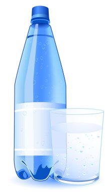 Mineral water and glass clipart