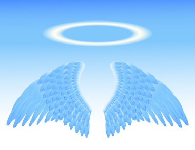 Angel wings and nimbus clipart