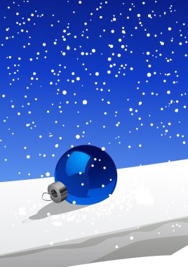 Christmas ball on the snow clipart