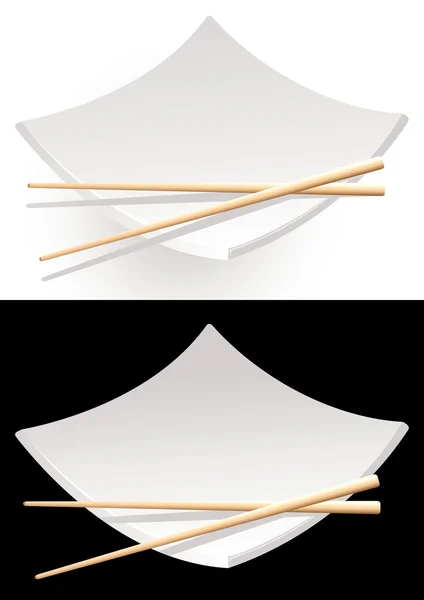 Schwarz-weiße Sushi-Teller — Stockvektor
