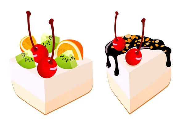 Cake met vruchten — Stockvector