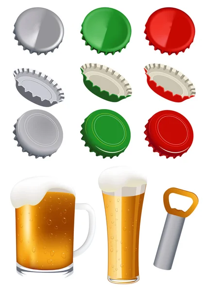 Beer objects — Stock Vector