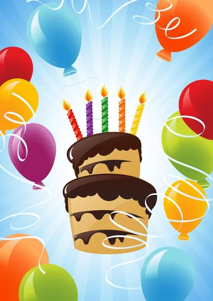 Születésnapi torta-háttér — Stock Vector