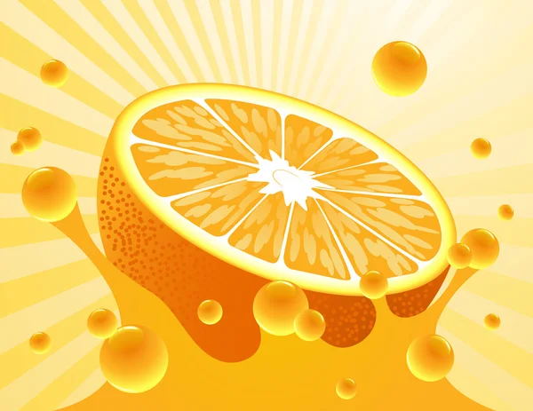 Orange_in_the_orange_juice — Stock Vector