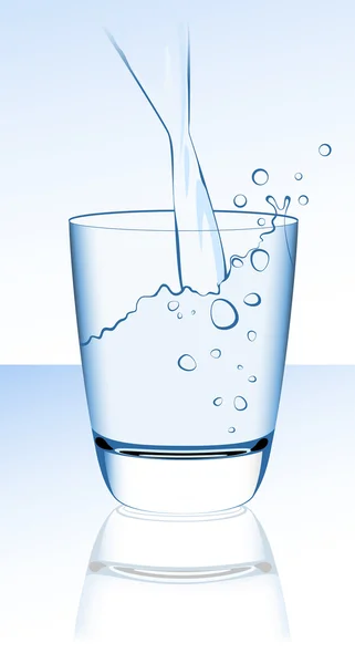 Üveg, kék víz — Stock Vector