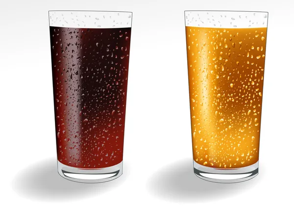 Glass _ with _ coke _ and _ orange _ juice — Vector de stock