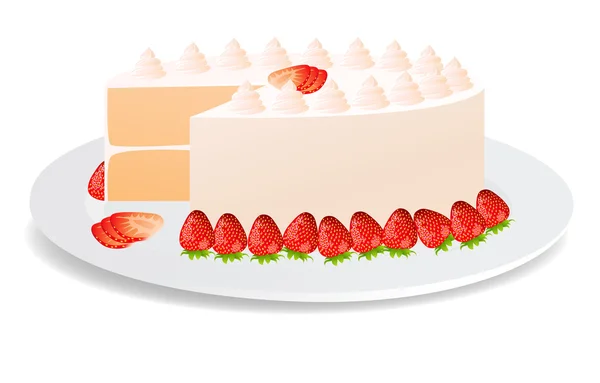 Strowberry cake — Stock Vector