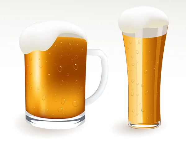 Два келихи пива — стоковий вектор