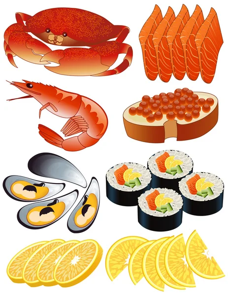 Seafood — Stock Vector