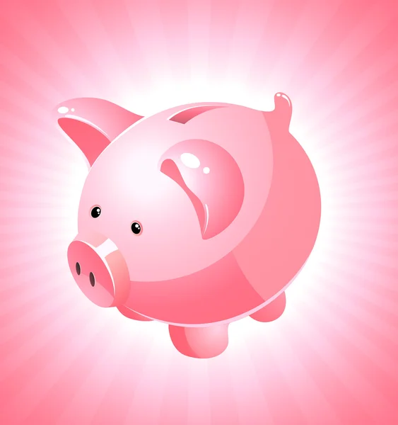 Piggy Bank sur fond rose — Image vectorielle