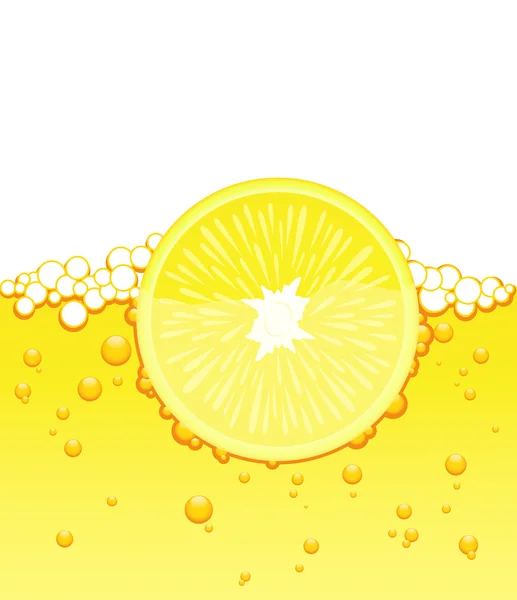 Fatia de limão no suco —  Vetores de Stock