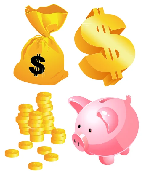 Symboles d'argent — Image vectorielle