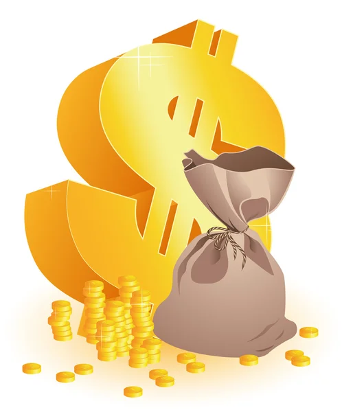 Moneybag _ with _ Dollar — Vetor de Stock