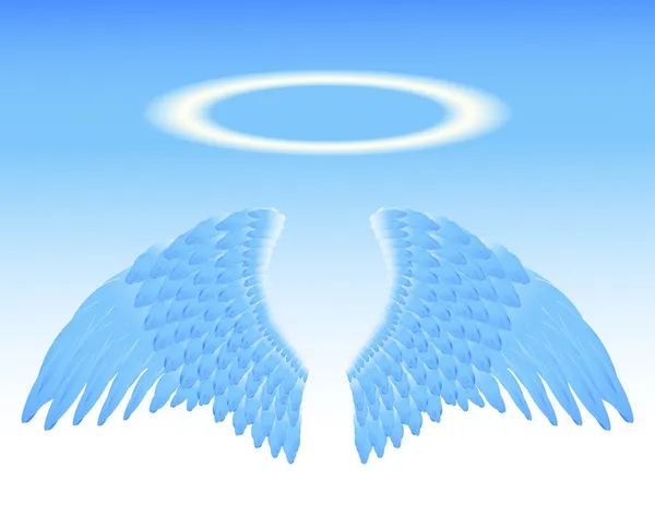 天使の羽とニンバス — ストックベクタ